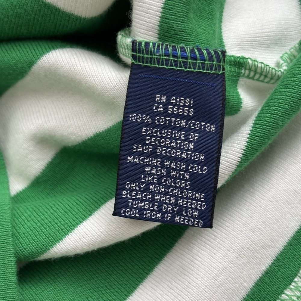 Ralph Lauren Girls Striped Long Sleeve Shirt XL Green And White - Picture 6 of 9